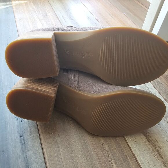 KOOLABURRA by UGG Suede Ankle Booties Light Gray Taupe Size 7 Low Block Heel - Picture 6 of 8